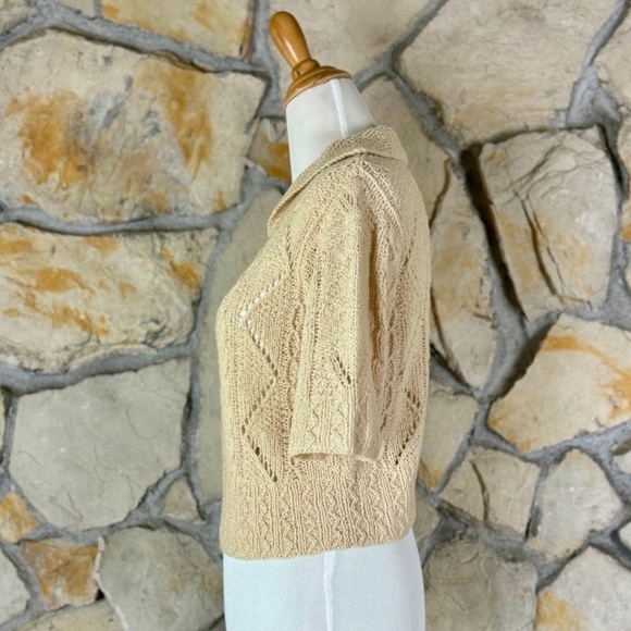 Ralph Lauren Blue Label Cropped Sweater Pale Almond | M - Picture 3 of 4